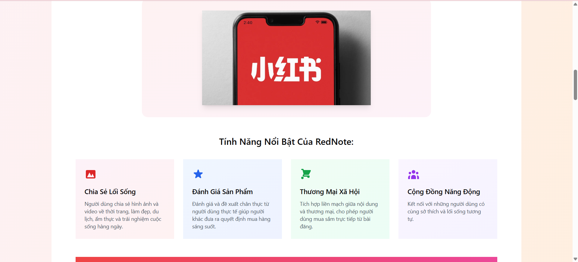 Giao diện Rednote trên điện thoại dùng để lấy link video cho VidNote